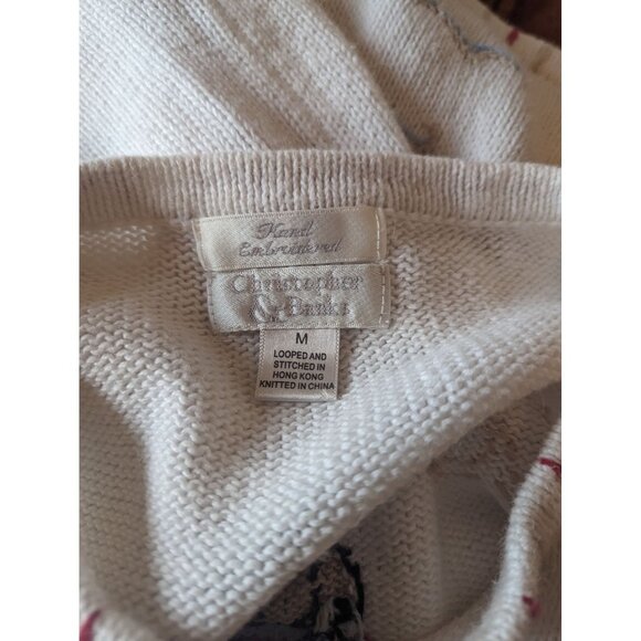 Hand-Embroidered Christopher & Banks Lighthouse Sweater M  Nautical - Picture 3 of 4